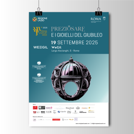 Immagine coordinata per la mostra PREZIOSARE e i gioielli del Giubileo RJW 2025